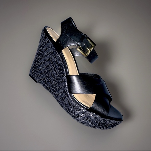 Michael Kors Shoes - Michael Kors wedge heels black and gold women’s